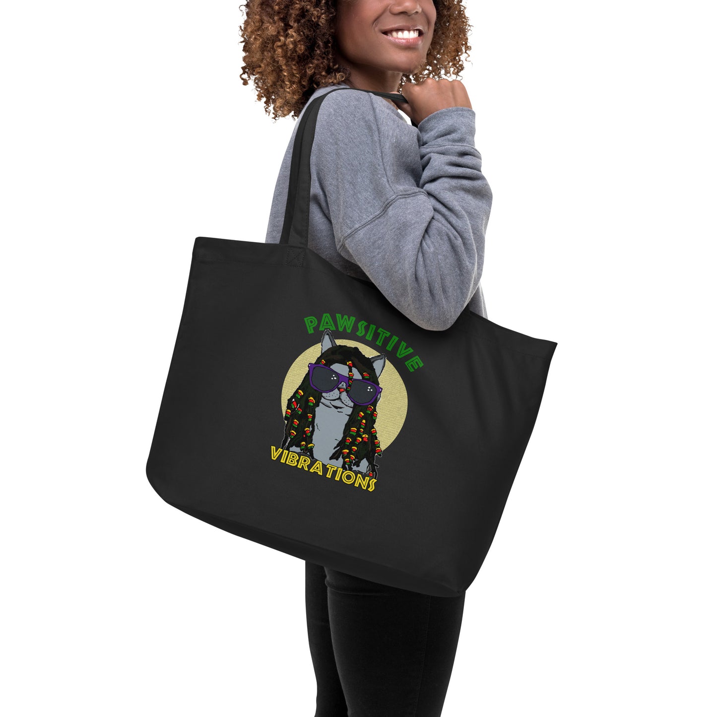 Pawsitive Vibrations organic tote bag